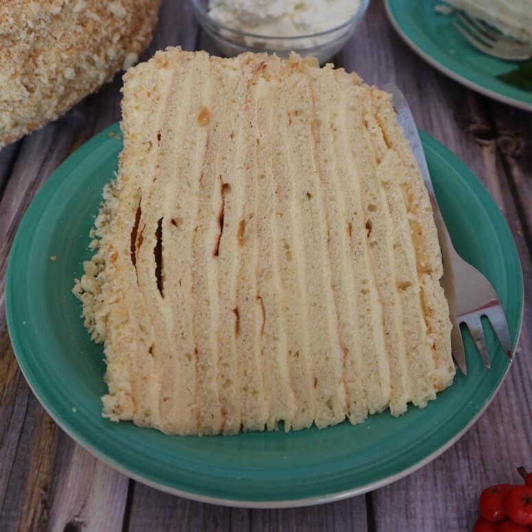 Napoleon Kuchen mit Quarkteig und Frischkäse-Creme