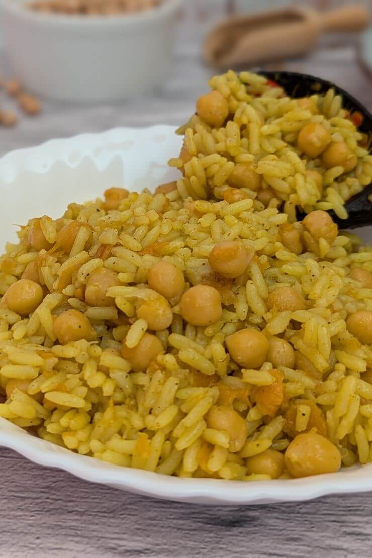 Vegan main meal with rice