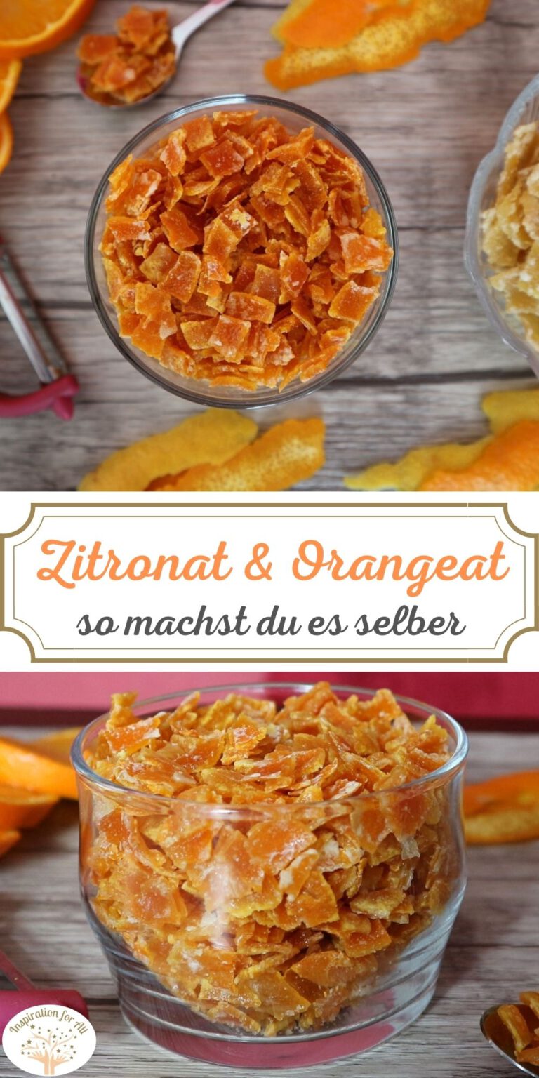 Zitronat und Orangeat selber machen kandierte Zitrusschalen