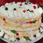 Curd cake "Pansies" with cream & berries