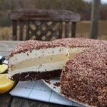 Vegan chocolate lemon layer cake