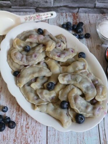 Blueberry vareniki – Russian dumplings filled with fruit