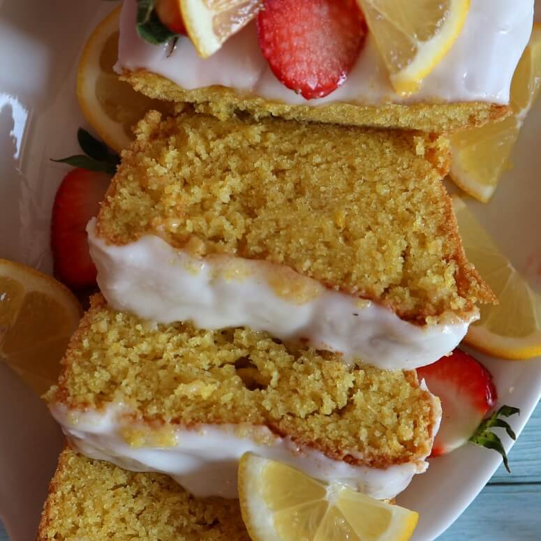 Vegan lemon cake – moist eggless pound cake with lemon