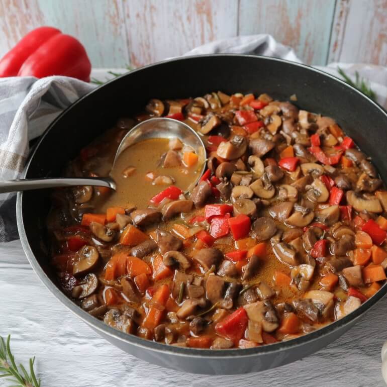 Goulash with mushrooms