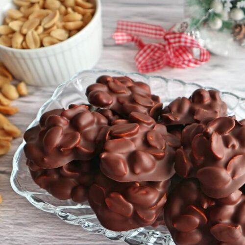 Chocolate peanut clusters recipe how to make with 2 ingredients