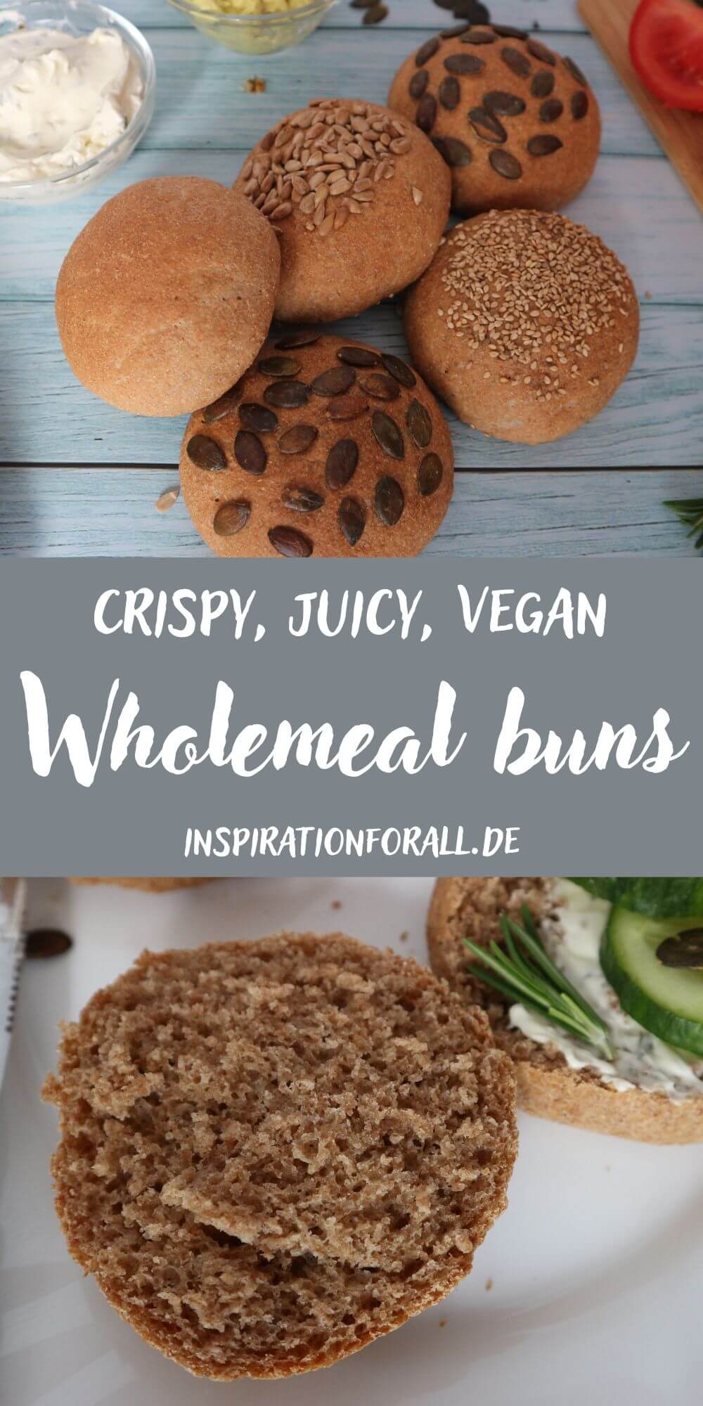 Pin Wholemeal bread rolls