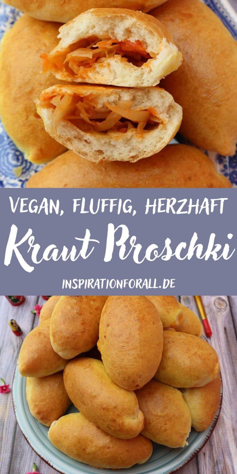 Piroschki mit Kraut – russische Weißkohl Teigtaschen gebacken