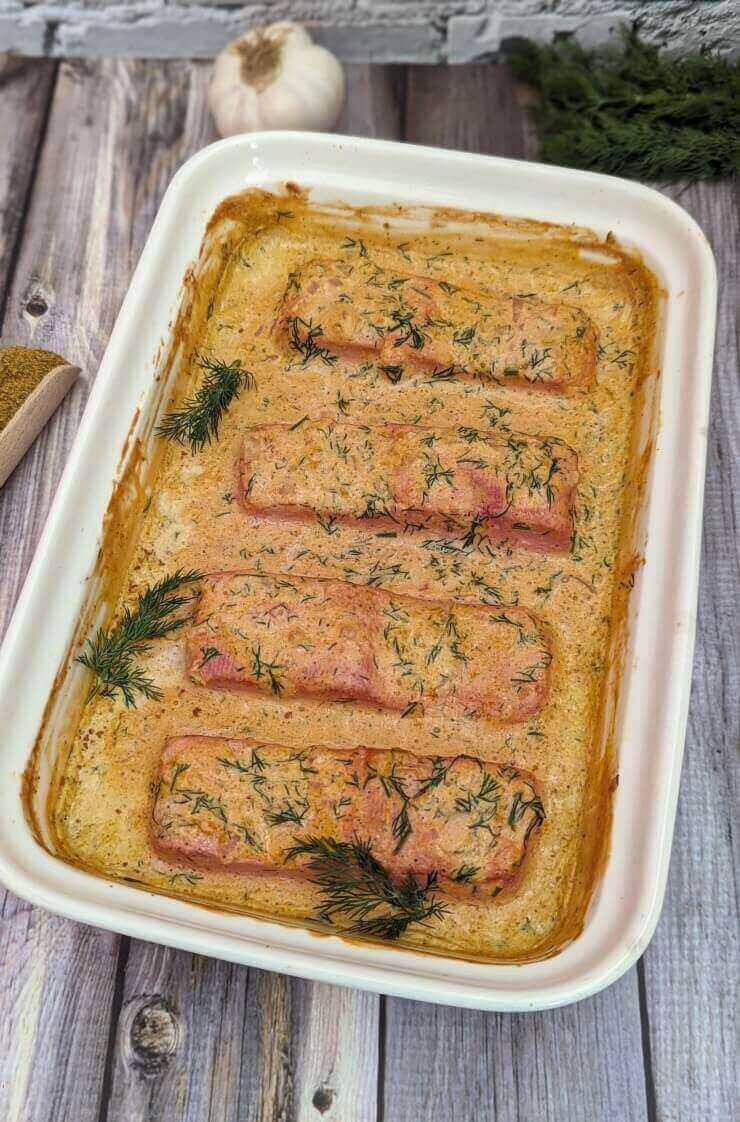 Tofu-Fisch in pflanzlicher Sahnesauce