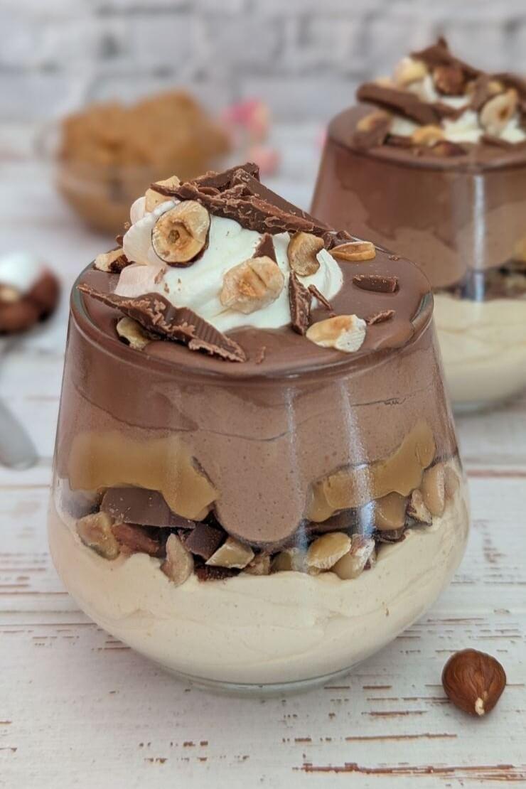 Dessert with chocolate-caramel flavor