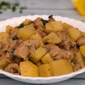 Geschmorte Kartoffeln mit Soja-Schnetzel Rezept
